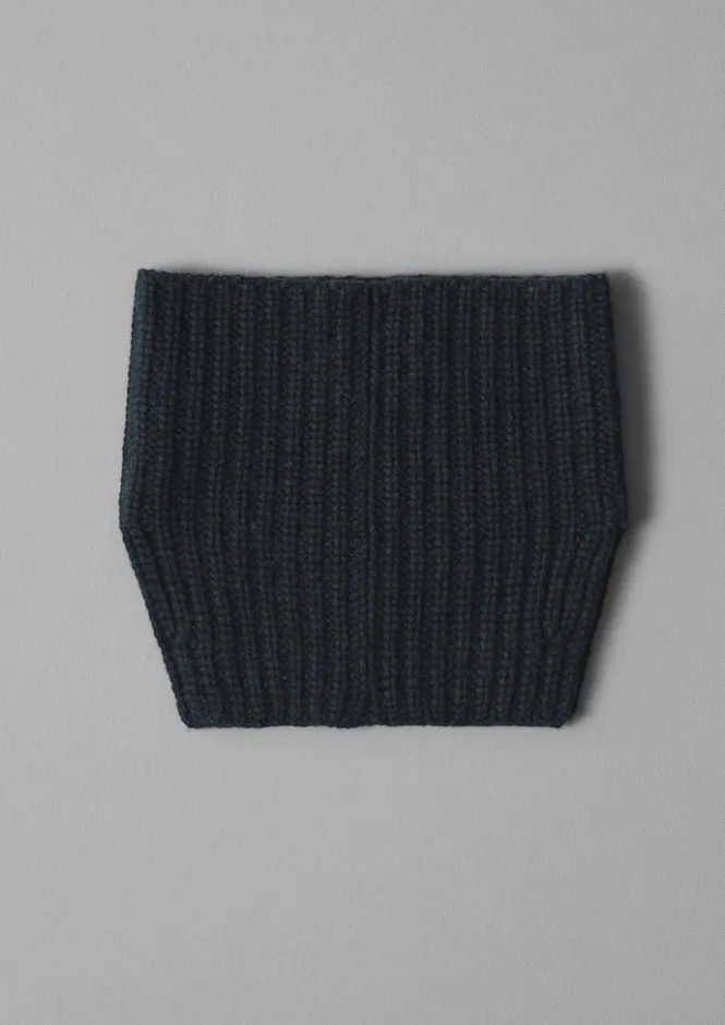 Hats, Scarves & Gloves-TOAST Ribbed Wool Cashmere Snood DarkestNavy