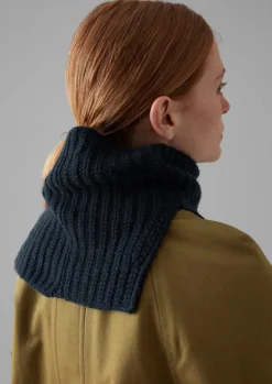 Hats, Scarves & Gloves-TOAST Ribbed Wool Cashmere Snood DarkestNavy