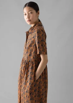 Dresses-TOAST Selma Cotton Shirt Dress Midnight/Spice