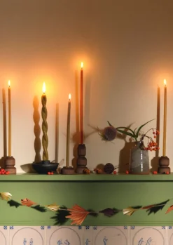 Candles & Holders-TOAST Skar Organics Beeswax Twist Dinner Candle GreenTea