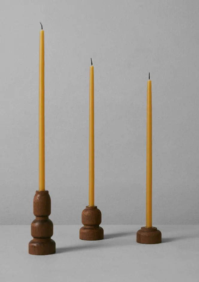 Candles & Holders-TOAST Skar Organics Slim Beeswax Dinner Candle Set Natural