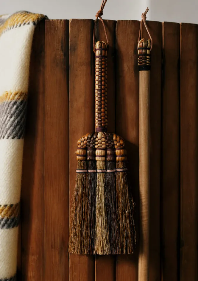 Outdoor|Kitchen-TOAST Sorghum Stripe Short Handled Brush Cocoa