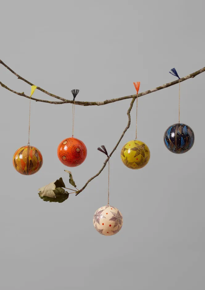 Christmas Decorations-TOAST Starburst Hand Painted Bauble BrightCoral