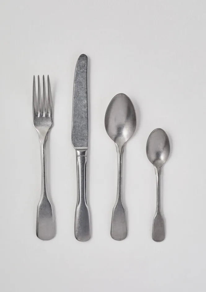 Kitchen|Tableware-TOAST Stonewashed Cutlery Set Silver