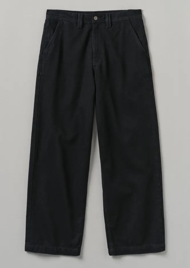Denim|Trousers-TOAST Straight Leg Denim Trousers Black