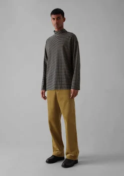 Tops & Tees-TOAST Stripe Cotton Jersey Long Sleeve Tee Grey/Sand