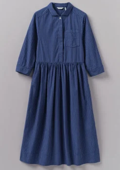 Dresses-TOAST Stripe Poplin Shirt Dress BlueTourmaline