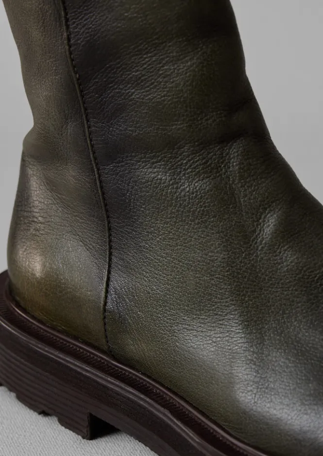 Boots-TOAST Sturlini Tall Leather Boots Olive