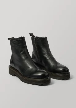 Boots-TOAST Sturlini Tread Sole Leather Boots Black