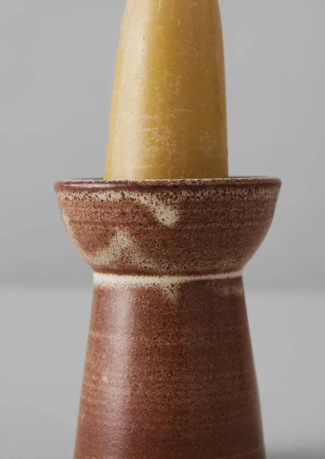 Decorative Pieces|Ceramics-TOAST SZ Ceramics Pillar Candle Holder Chestnut
