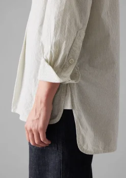 Tops & Tees-TOAST Taro Stripe Organic Cotton Poplin Shirt SunwashedBlue