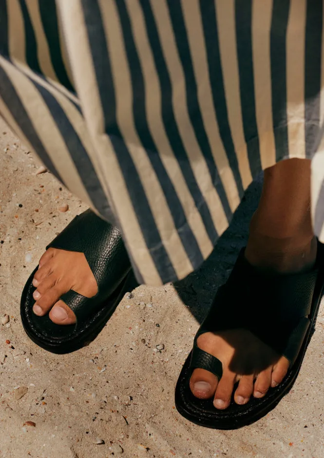 Sandals-TOAST Trippen Alex Leather Sandals Black