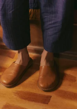 Shoes|Slippers-TOAST Vibae Roma Leather Mules Tan