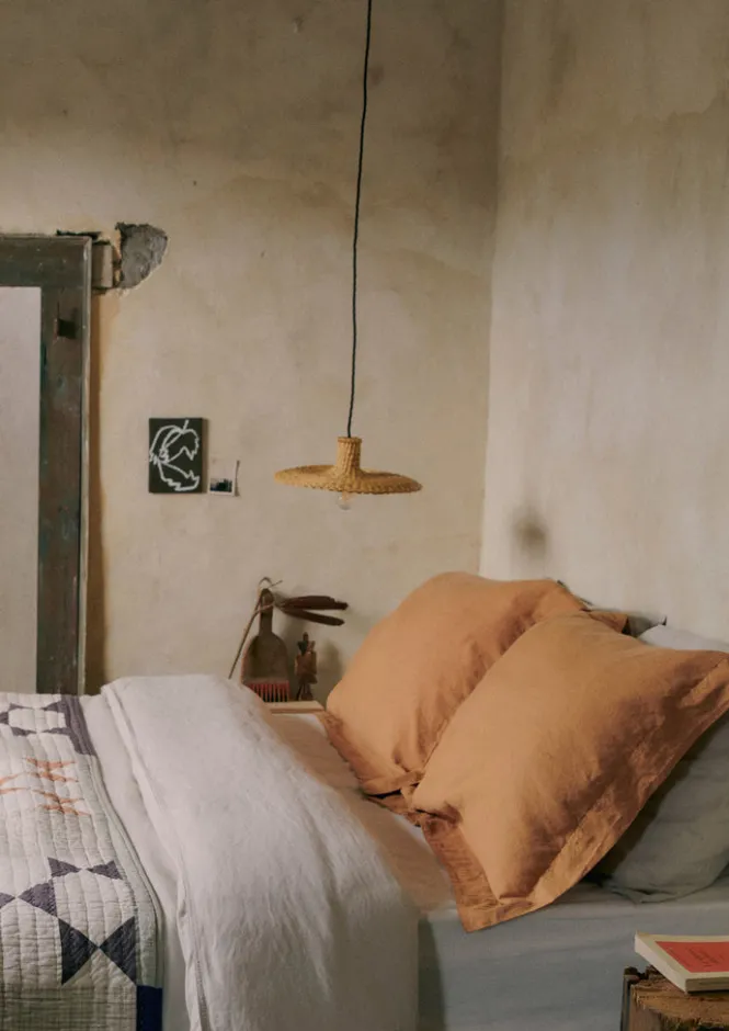 Textiles|Bed Linen-TOAST Washed Linen Cotton Oxford Pillowcase Set Bracken