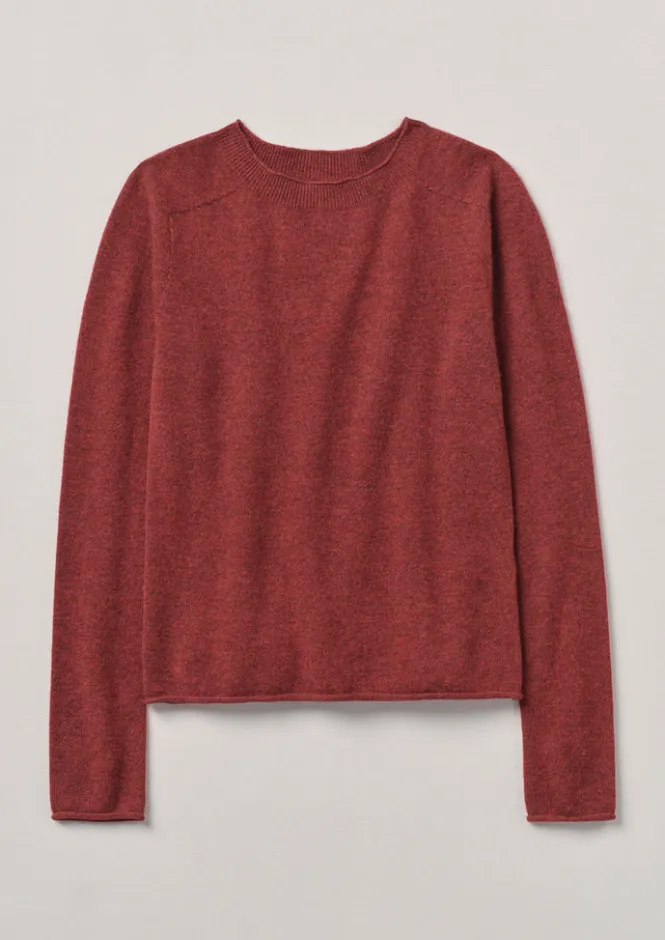 Knitwear-TOAST Wool Cashmere Neat Sweater Russet