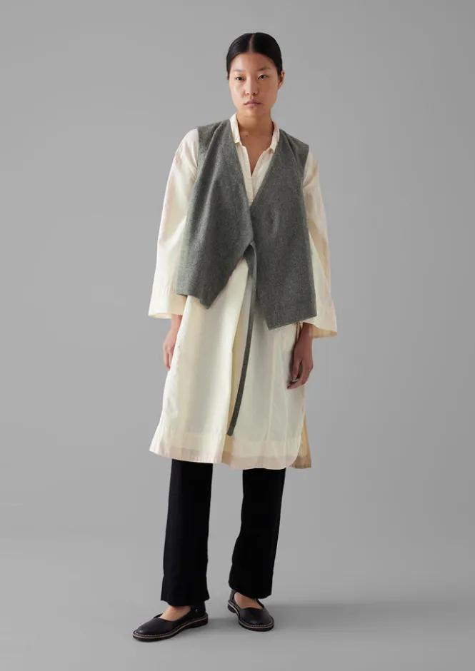 Coats & Jackets-TOAST Wool Flannel Sleeveless Jacket GreyMelange