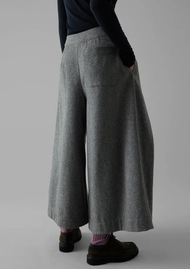 Skirts|Trousers-TOAST Wool Flannel Tie Front Culottes GreyMelange