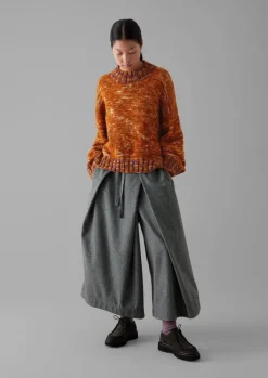 Skirts|Trousers-TOAST Wool Flannel Tie Front Culottes GreyMelange